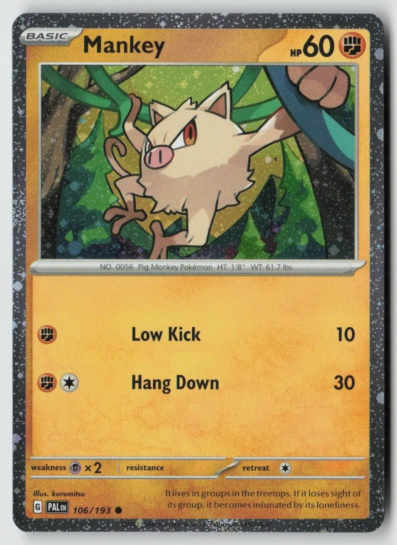 Mankey - (Cosmos Holo) 106/193 - Miscellaneous Cards & Products Holo - PTCG - LP