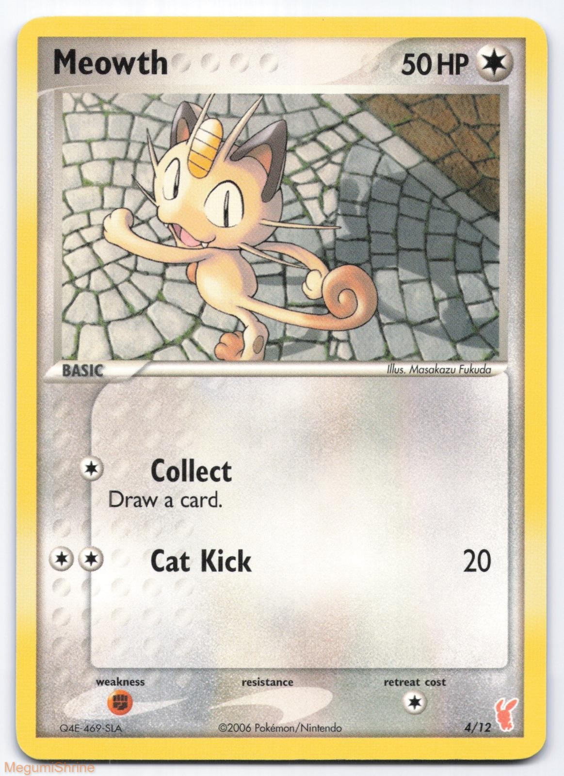 Meowth 4/12 EX Trainer Kit 2 Plusle Non-Holo Pokemon Card Masakazu Fukuda LP
