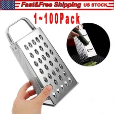 Kitchen Stainless Steel 4-Sided Box Food Grater Vegetable Cheese Slicer Shredder