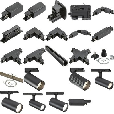 Knightsbridge K-LINE 230V 3-Kreis Schienensystem schwarz