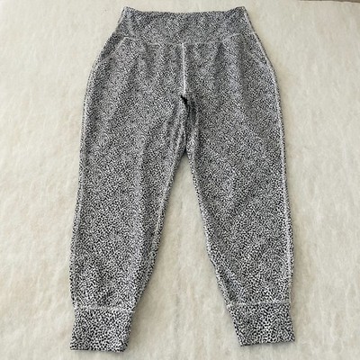 Old Navy Womens White Black Leopard Print High Rise Go Dry Pull On Legging Sz XL