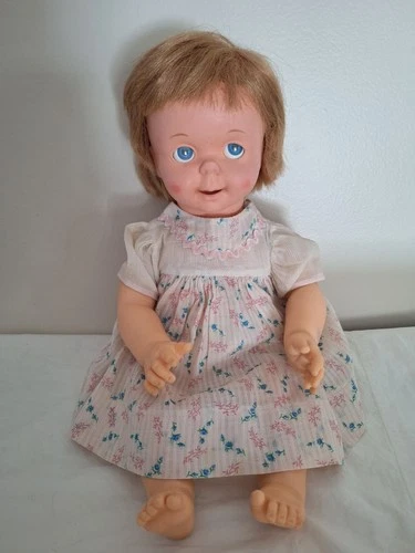 Vintage 1965 Mattel Baby Say N See Doll WORKS Eyes & Mouth Move. Talks. Clean