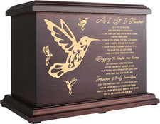 Cremation Memorial Urn for Human Ashes - Wooden Box for Adult Male Female - Larg