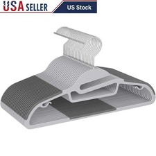 Sturdy Plastic Hangers Non-Slip Space Saving S-Shape Design W/ Extra Hooks New