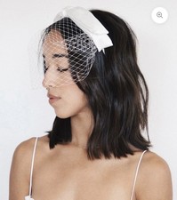 Kristin Ess Hair The Veil Headband Bright White Vintage Inspired Bride