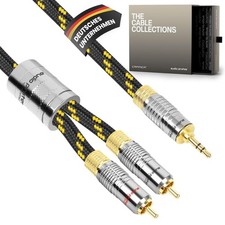 audio pirates Klinke 3,5mm auf 2x Cinch RCA Kabel vergoldet 2,0m Audiokabel HiFi