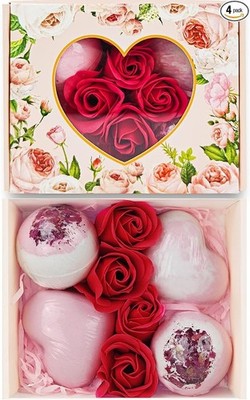 Valentines Bath Bombs Shower Steamers: Handmade Natural Bath Balls with Surprise
