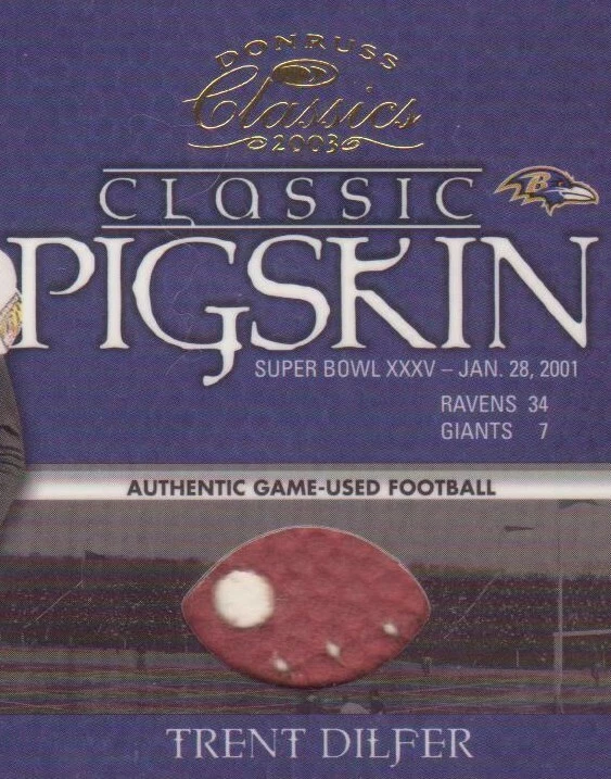 Fútbol americano Donruss Classics Pigskin RAVENS Super Bowl 2003 *DEL JUEGO REAL* Foto 2 de 4
