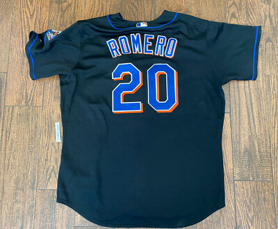 100% Authentic Majestic MLB New York Mets Black Jersey - Size 52