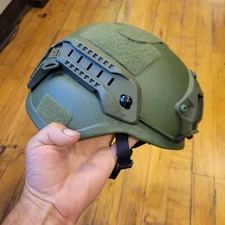MICH Ballistic Helmet level IIIA large od green with nvg rails new Adjustable