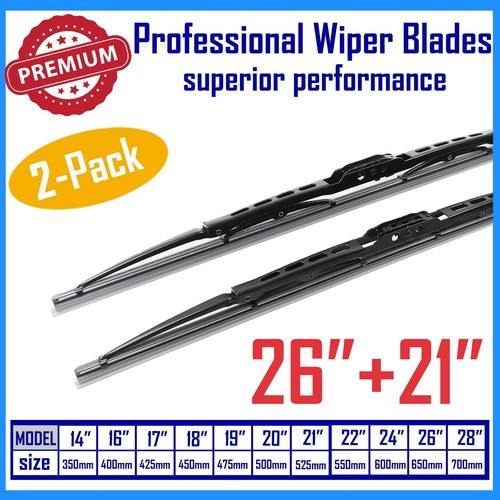 Allstrong 26"+21" Traditional Premium Windshield Wiper Blades J-Hook Top Quality - 第 1/11 張圖片