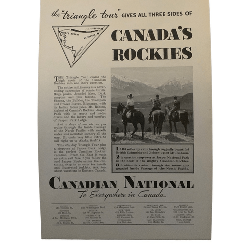 Vintage 1934 Canadian National The Triangle Tour Ad Advertisement - Picture 2 of 4