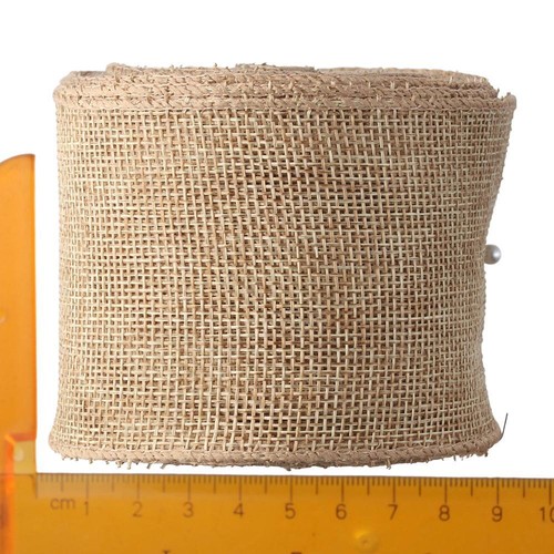 Burlap Christmas Ribbon Solid Wired Edge Burlap Ribbon DIY Craft Ribbon Wreath - Picture 3 of 6