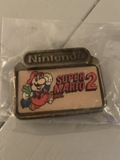 Super Mario Bros. 2 Nintendo NES Era 1989 Kid's Metal Belt Buckle By Lee Co.