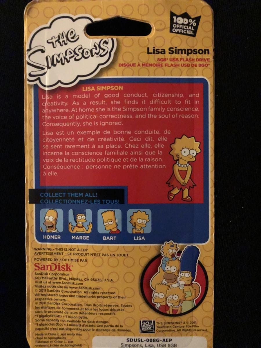 Lisa Simpson 8GB USB Flash Drive Memory Stick NEW The Simpsons