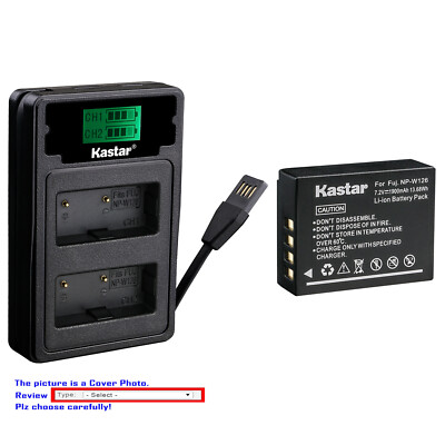 Kastar Battery LZD2 USB Charger for Fuji NP-W126 NP-W126S & Fujifilm X-T3 Camera