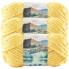 (3 Pack) Lion Brand Yarn 135-158J Hometown Bulky Yarn, Pittsburgh Yellow