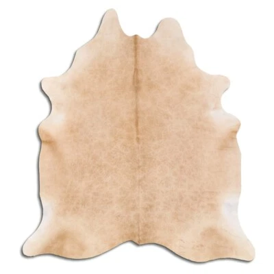 Real Cowhide Rug Beige Size 6 by 7 ft, Top Quality, Large Size
