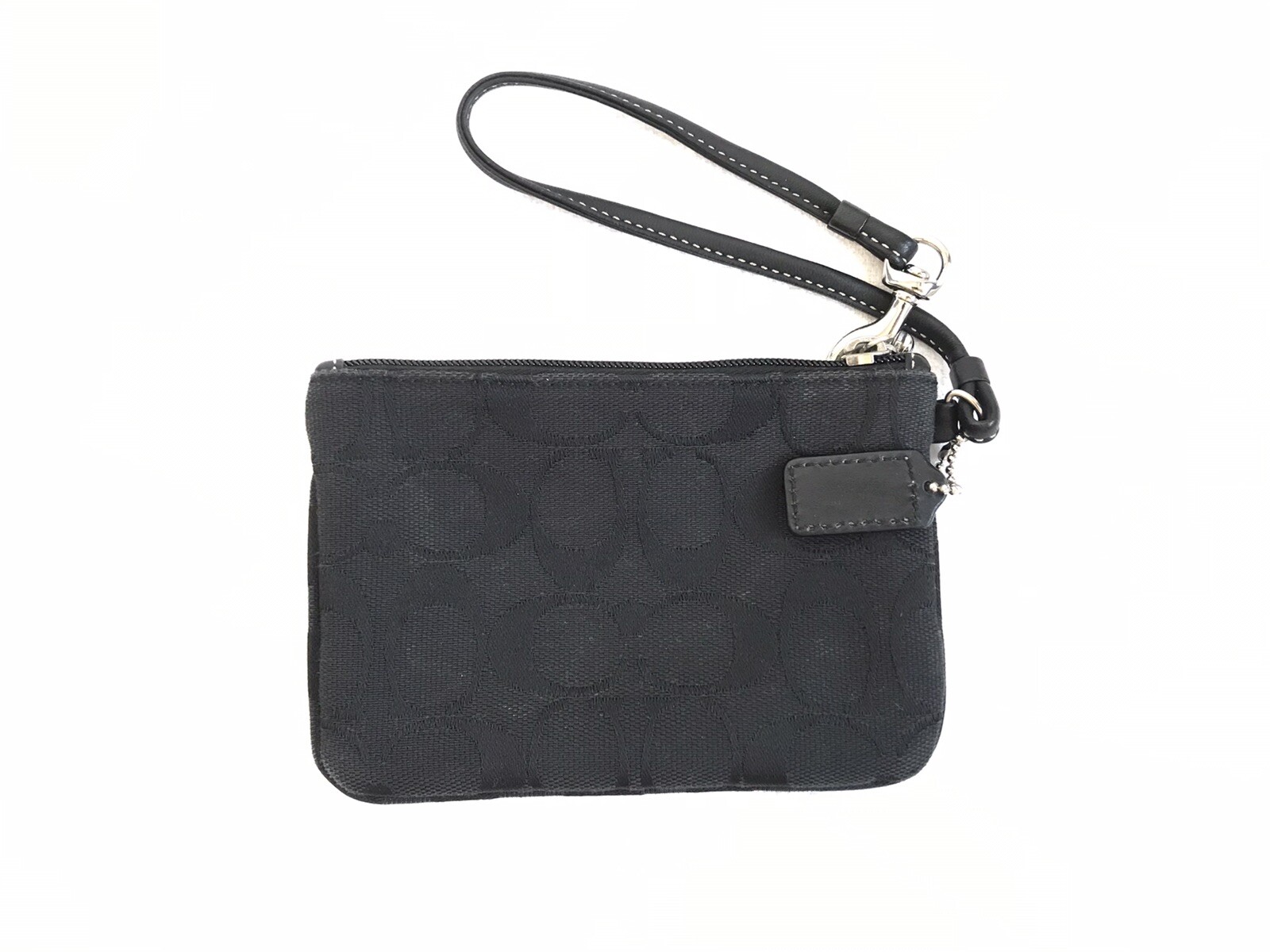 Coach Signature Canvas wristlet Small Black Gem