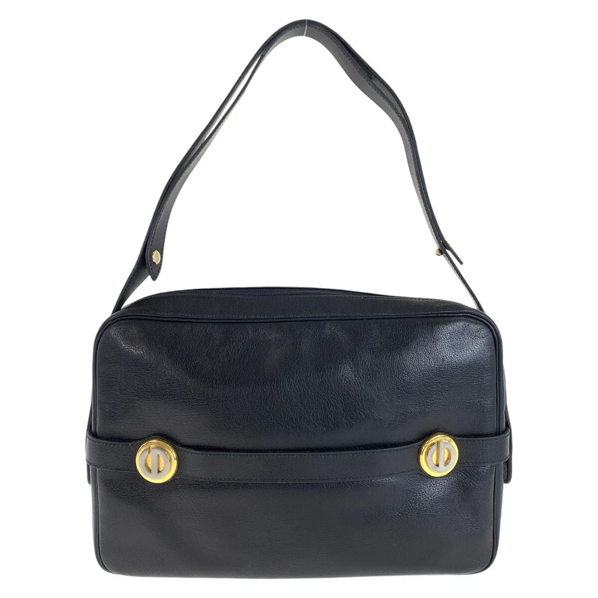 Sac bandoulière Dior noir noir or quincaillerie cuir