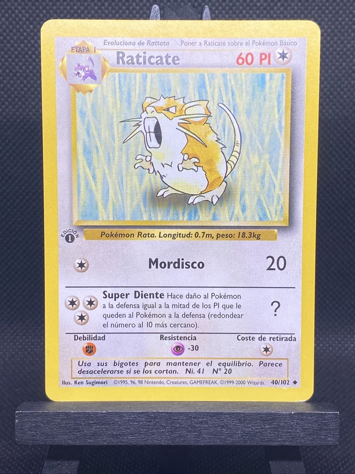 Spanish 1st Edicion Raticate Pokémon Base Set Lot Of 2 - Image 4 of 4