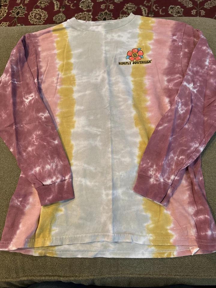 Camiseta Simply Southern Grateful Dog Tie Dye L/S Juvenil L (AH) Foto 2 de 4