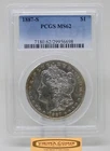 1887-S Morgan Silver Dollar, PCGS MS62 - #B45595