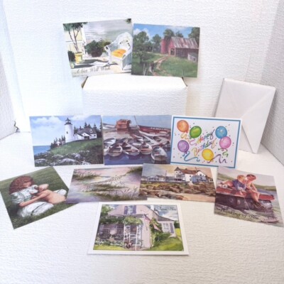 VTG Assorted Note Cards - Various Artists - Watercolor Designs Set of 10 - 1996