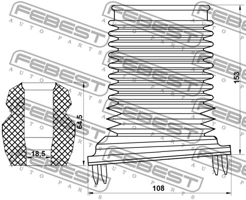 CHSHB-T250F-KIT FEBEST Dust Cover Kit, shock absorber for CHEVROLET,CHEVROLET (S