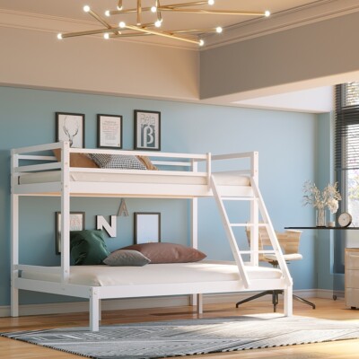 Dreibettzimmer Etagenbett Gestell 3 FUSS Einzel/4 FUSS 6 Doppelbett Kiefer Lattenrost Bettgestell mit Treppe