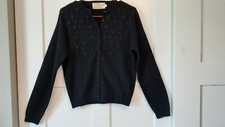 Vintage Miss Gotham Cardigan Lambswool/Angora Embellished Size M Black WPL539