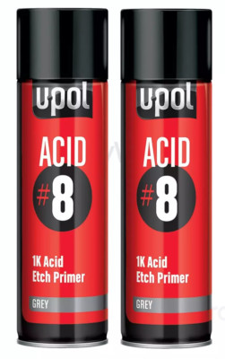 2x Upol Säure #8 1K Ätzgrundierung 450ml Aerosol schnelltrocknend kein Schleifen nötig BEST