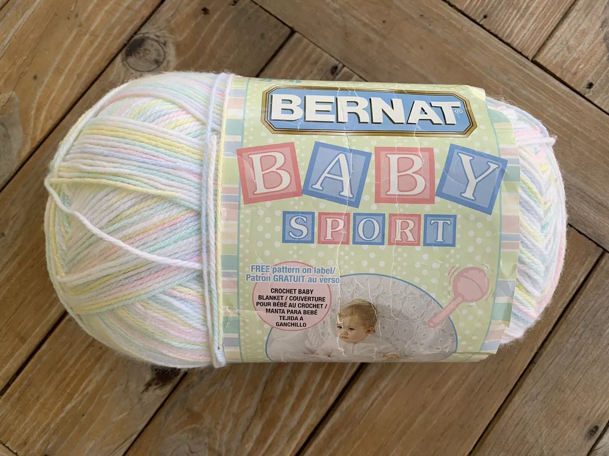 Bernat Baby Sport Yarn White, Pink, Blue, Yellow, Green New in Package