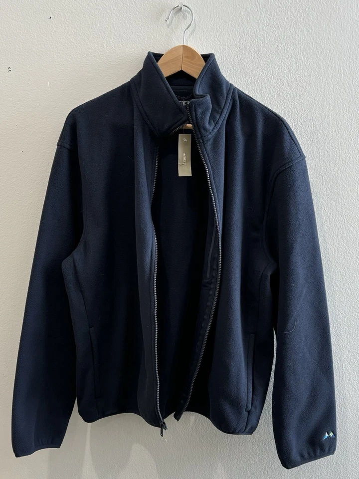 Chaqueta con cremallera polar azul marino J Crew, mediana Foto 3 de 4