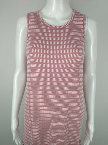Caution to the Wind Sleeveless Knit Dress S Pink White Stripes 