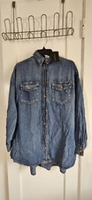 NWT Signature 8 Women Sz Small bell long sleeves high low denim shirt dress