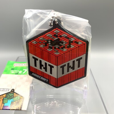 TNT Block Minecraft Rubber Strap Keychain Toy Japan aa721
