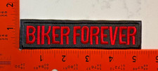 Biker Forever Patch   Embroidered Iron-On Sew-On Motorcycle Rider Badge