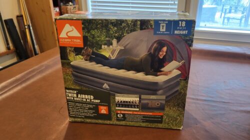 Ozark Trail 18” Twin TRITECH Airbed Mattress with Built-in AC Pump DBL THICK!!