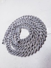 blngsjewelry 10mm Diamond Prong Link Necklace White Gold Tone 22"