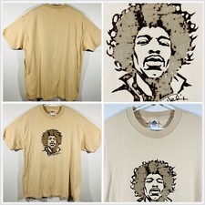 VTG 2004 Y2k Jimi Hendrix Velvet Printed Portrait Tee Shirt Men  s Size XL S/S