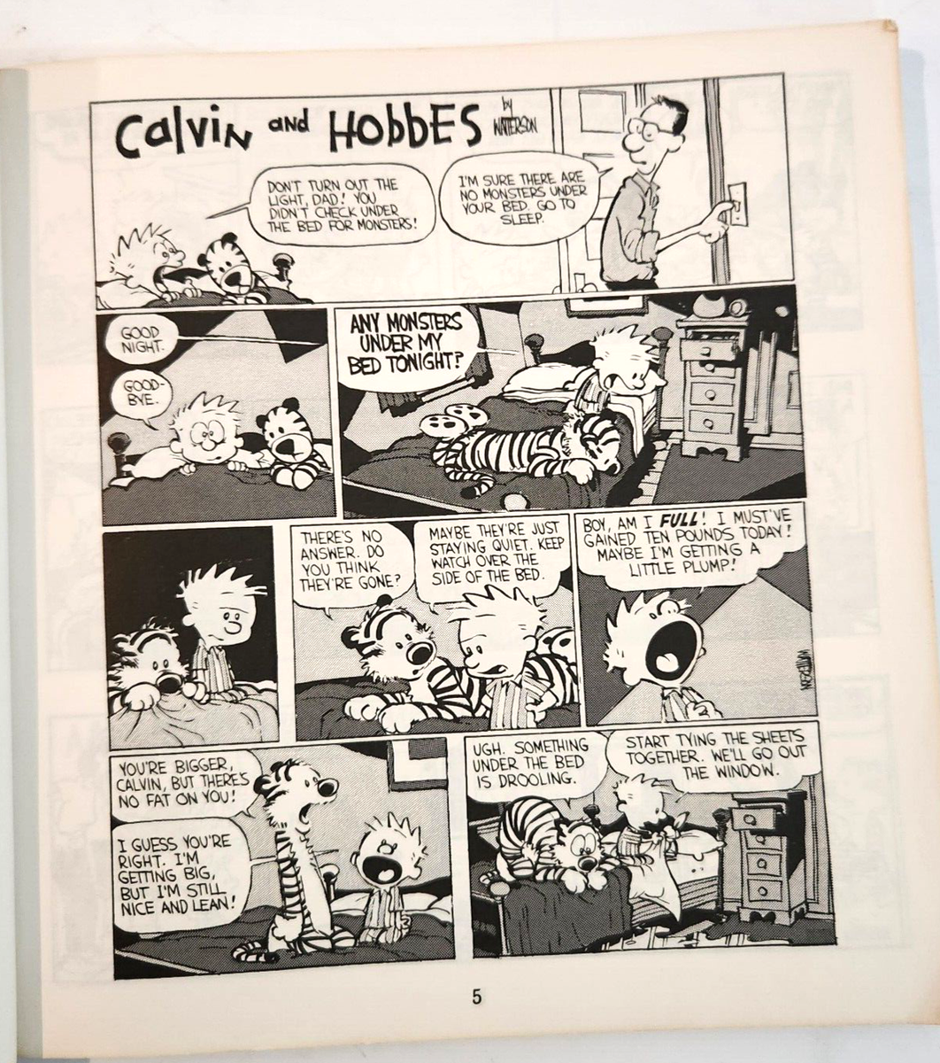 Calvin And Hobbes "Something Under The Bed Is Drooling And Lazy Sunday  Book" | eBay