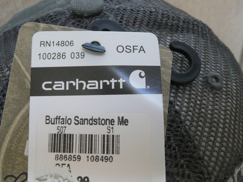 Neu mit Etikett Carhartt grau Büffel Sandstein Herren Einheitsgröße Druckknopflasche Truckermütze Kappe - Bild 4 von 6