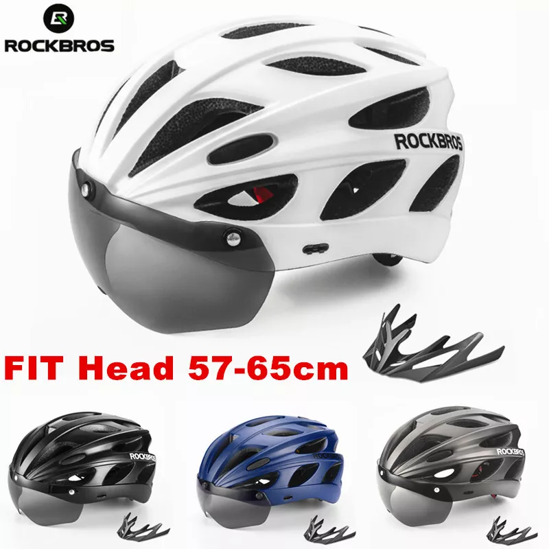 ROCKBROS 57 65cm Bicycle Helmet w Goggles Safety Headwear MTB
