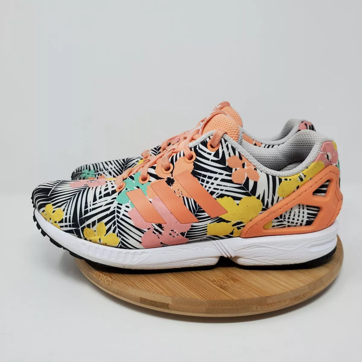 Adidas ZX Flus Mens 6.5 Sneakers Tropical Palm Floral Running Training  Shoes Low