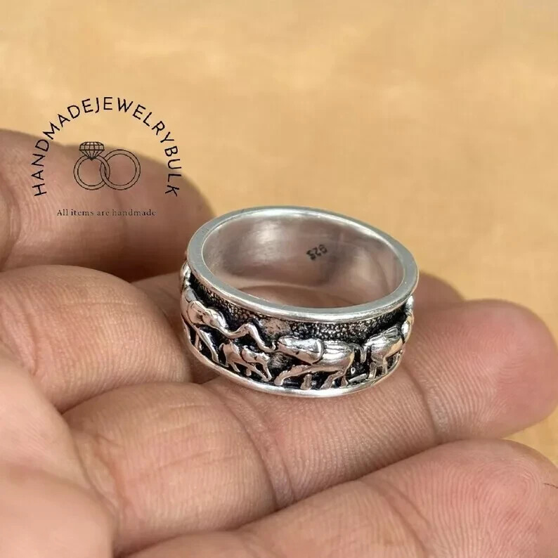 Sterling Silver Elephant Elephant Spinning Ring 925 Sterling