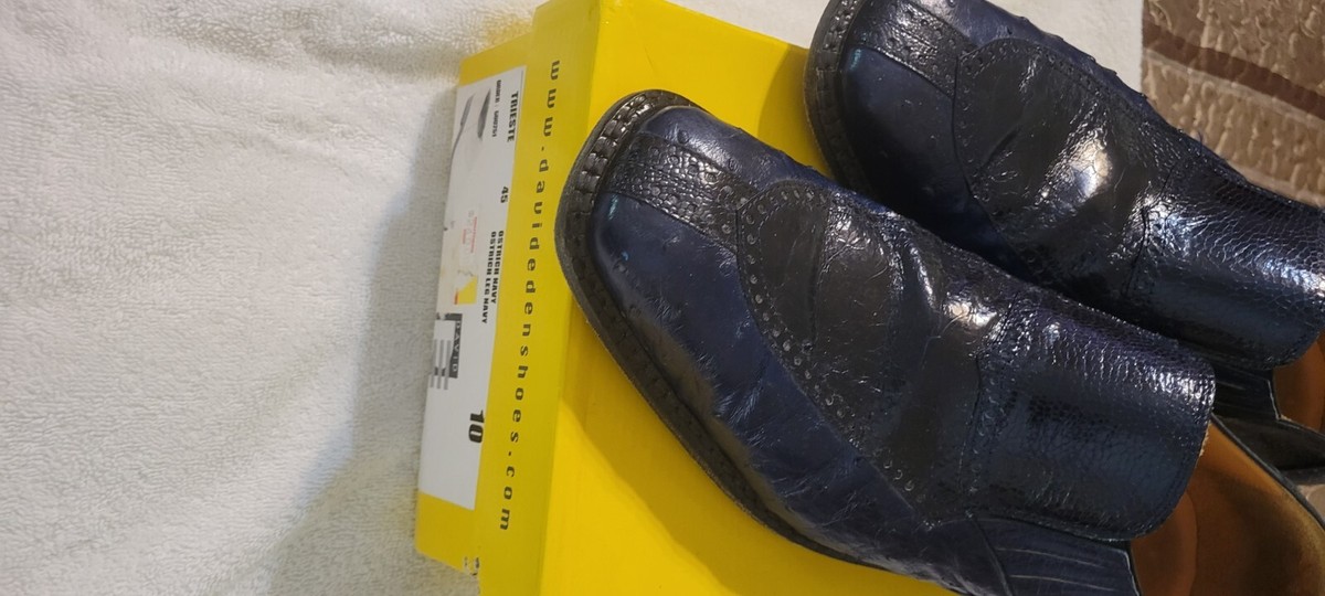 David Eden Mens Ostrich Leg Navy/ Ostrich Navy sz 10 | eBay