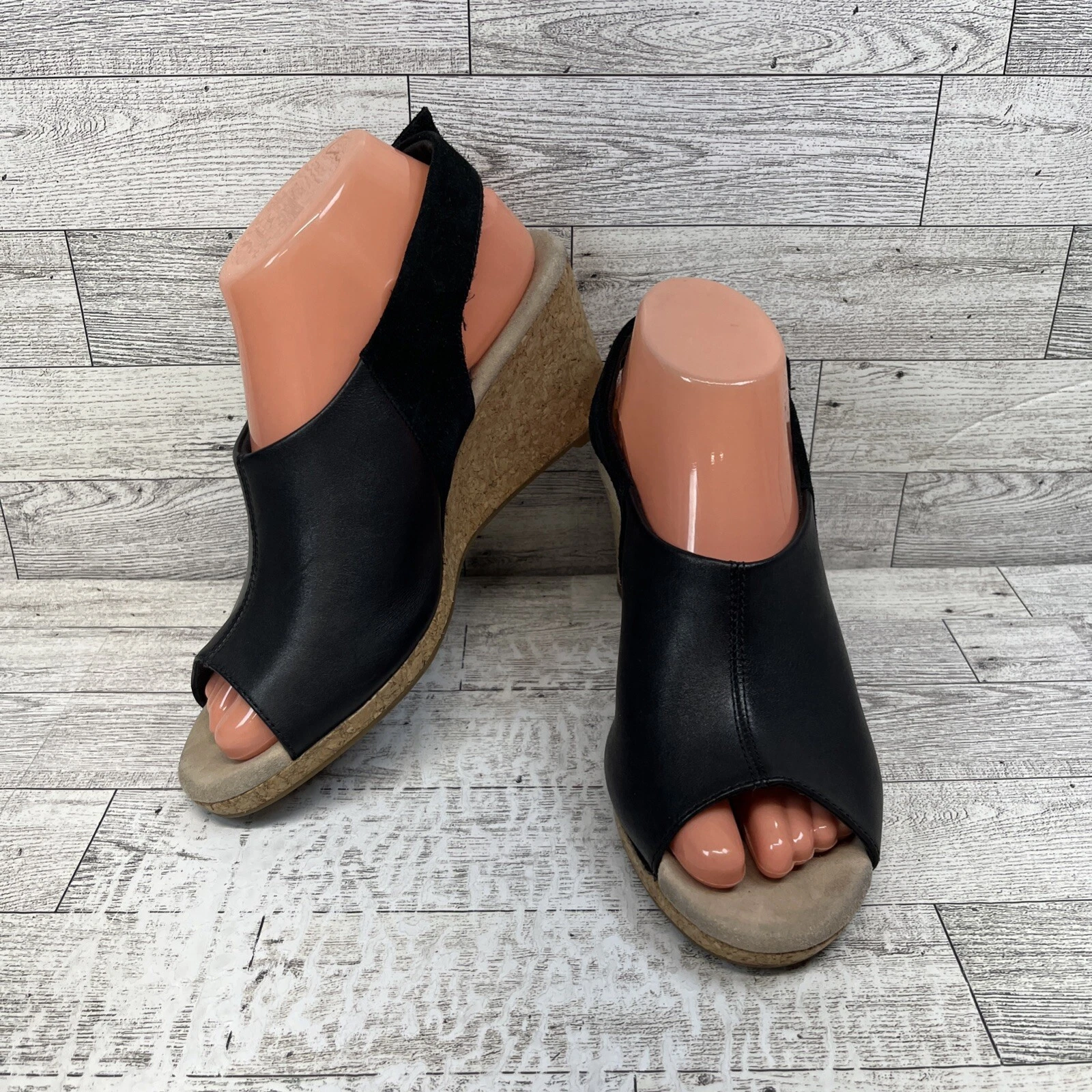 Sandali Clarks Lafley Jess zeppa sling back sughero scarpe donna taglia 8M