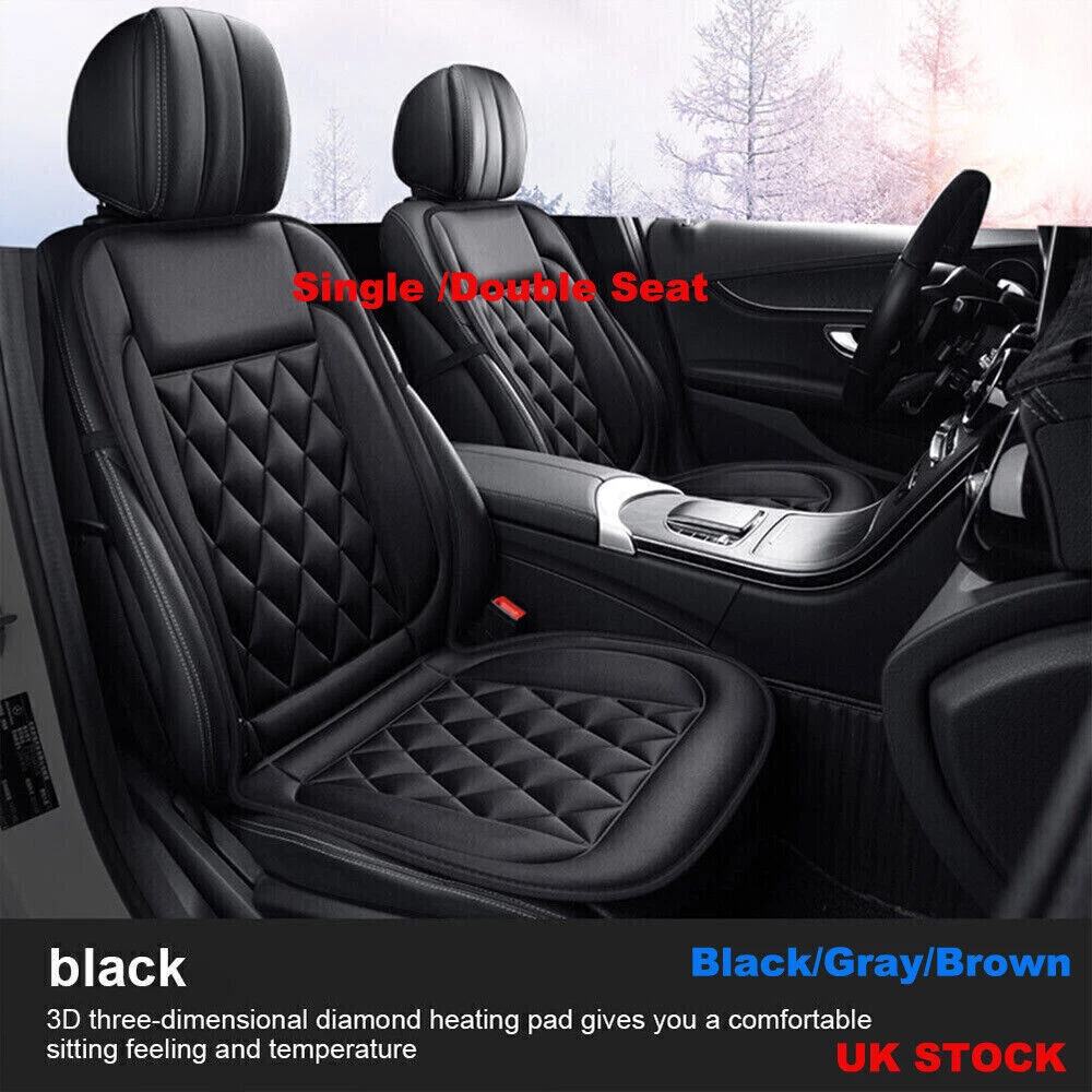 12V Universal Car Heated Seat Cover Cushion Heater Warmer Winter Single Double