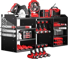 Upgrade Large Power Tool Organizer Wall Mount, Cordless Tool Storage Rack